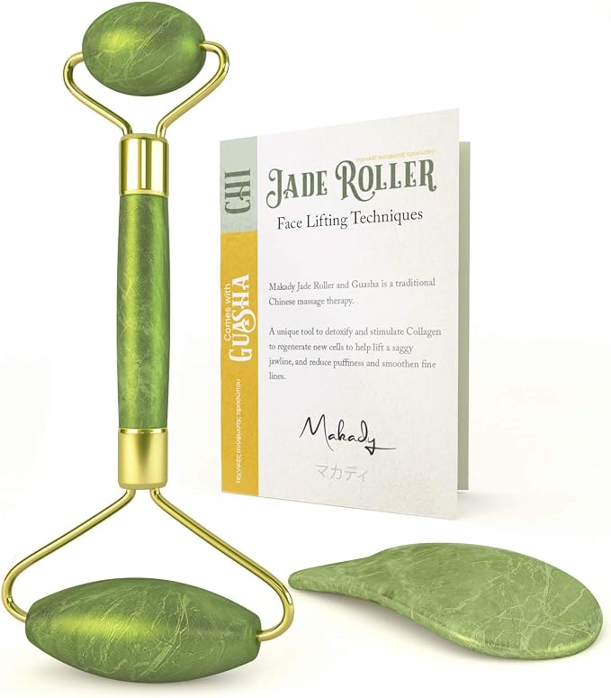 Natural Jade Roller– Gua Sha – Lymphatic Drainage Tool by Unknown