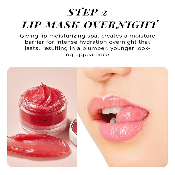 Lip Scrub & Lip Mask Set, Overnight Treatment Lip Care Products, Mothers Day - Image 5