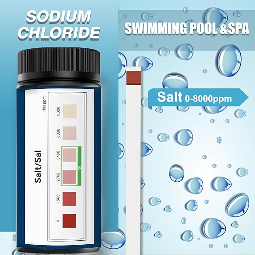 Saltwater Pool Test Strips, 0-8000 ppm, Salt Test Strips Kit - Image 2