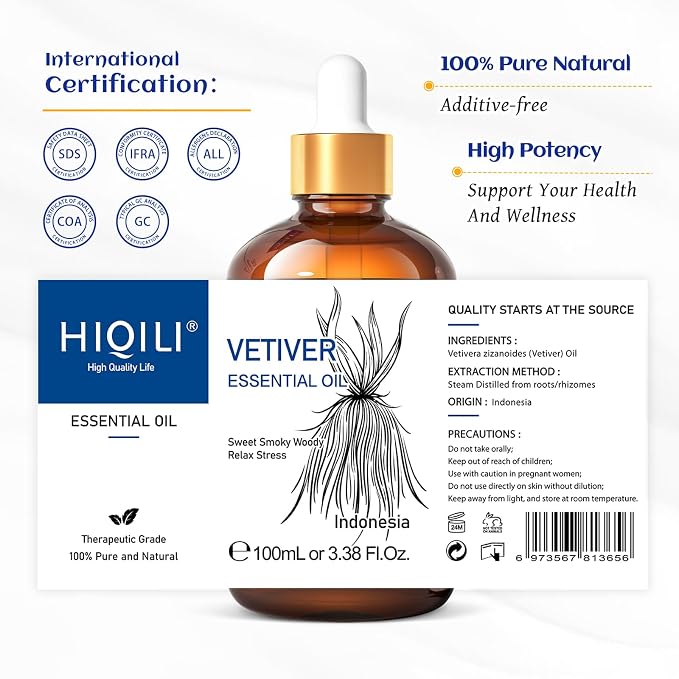 HIQILI 100ML Vetiver Essential Oil, 100% Pure Natural - Image 7
