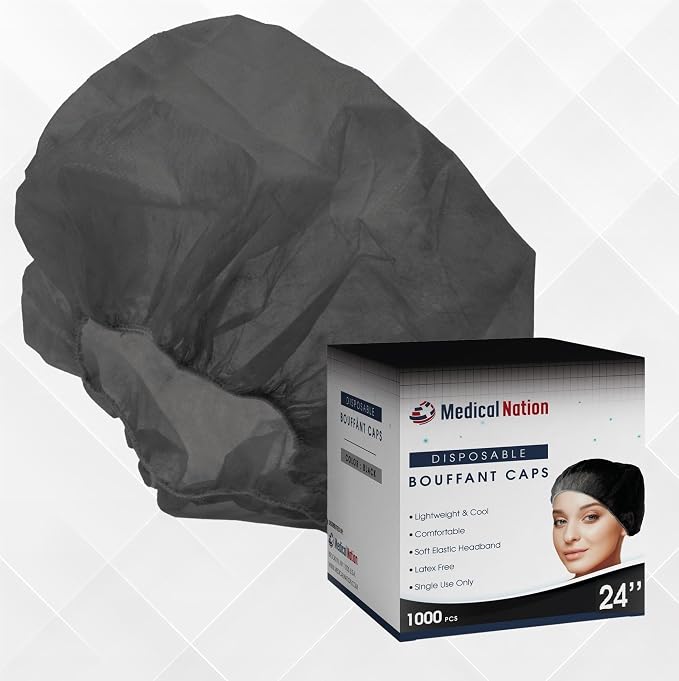 Medical Nation 24" Hair Net Disposable Bouffant Caps |CASE OF 1000, Non-Pleated - Image 6