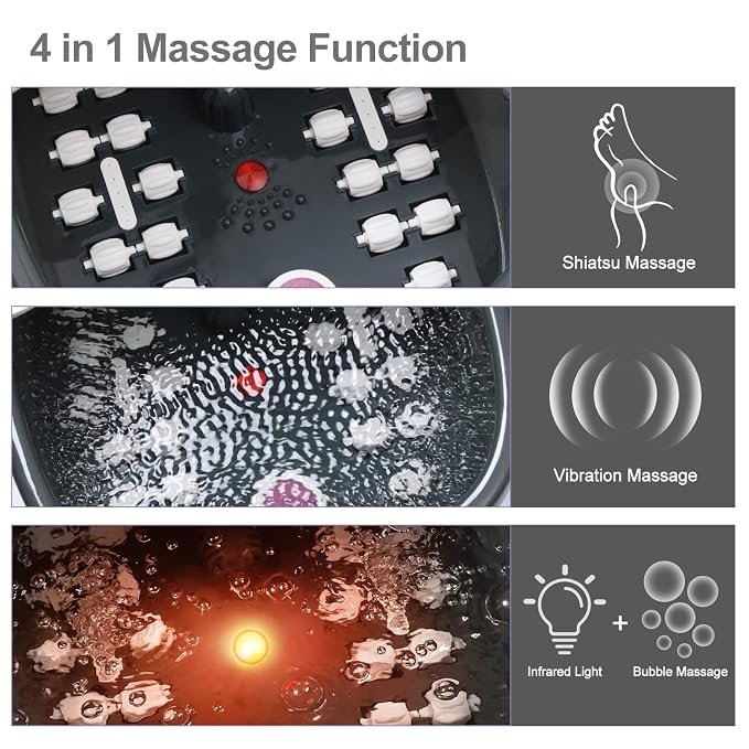 Foot Spa Bath Massager with Heat Bubbles and Vibration Massage and Jets - Image 3