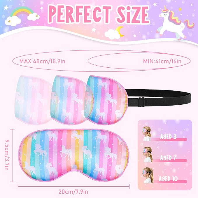 OlyPegic 2 Pcs Kids Sleep Mask Girls Silk Eye Mask Sleeping - Image 5