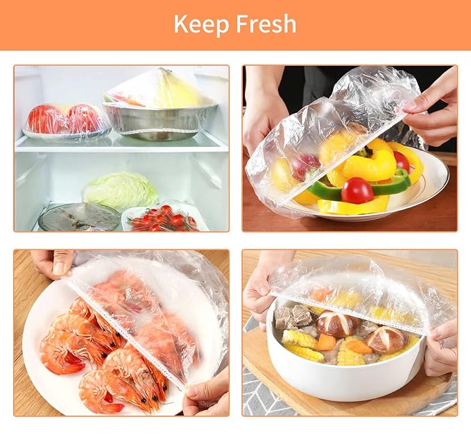 100 Pcs Disposable Plastic Shower Caps Clear Elastic Thick Bath Cap - Image 7