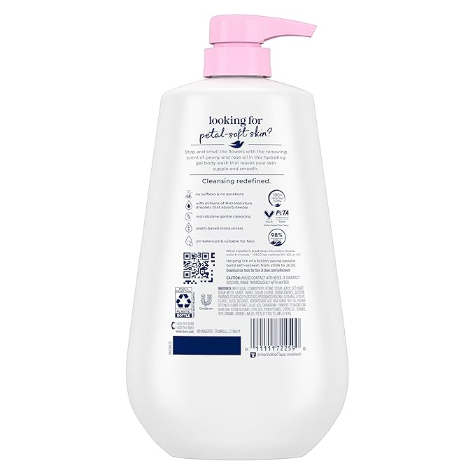 Dove Body Wash with Pump Renew Peony & Rose Oil - Image 2