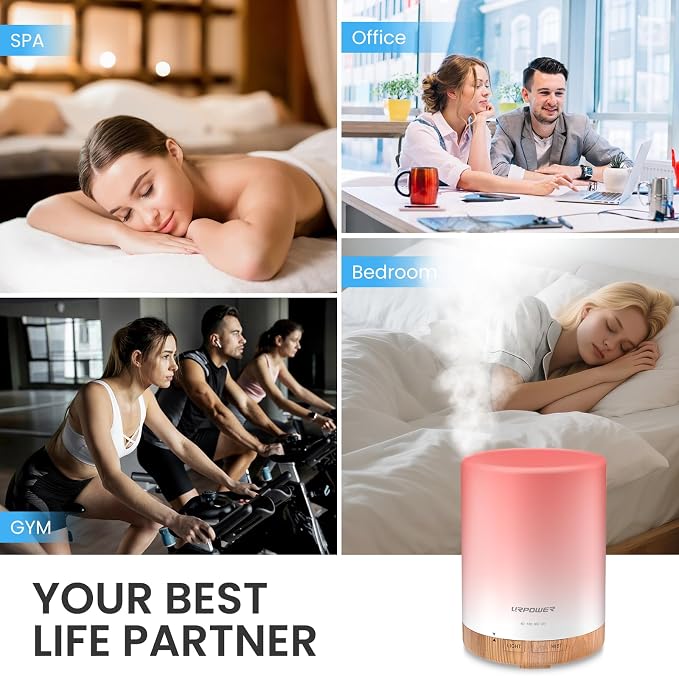 URPOWER 300ml Essential Oil Diffuser Ultrasonic Air Humidifier AUTO Shut Off - Image 7