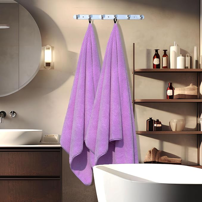 4 Pack Bath Towel Set, Waffle Bath Towel Set, Microfiber Super Soft Highly - Image 7