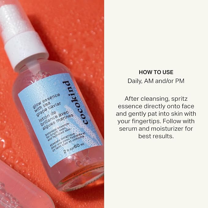 Cocokind Glow Essence with Sea Grape Caviar, Hydrating Primer and Facial Mist - Image 4