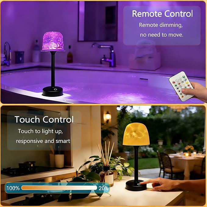 Waterproof Bathroom Lamp with 16 Color Ocean Wave Projector, Rechargeable - Image 6