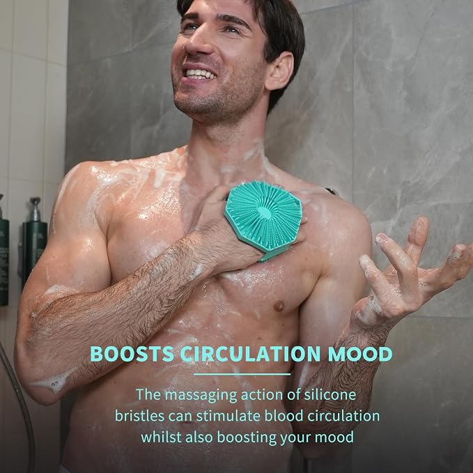 iTokGoK® Premium Silver-Infused 2-in-1 Silicone Body Scrubber, Double-Sided - Image 4