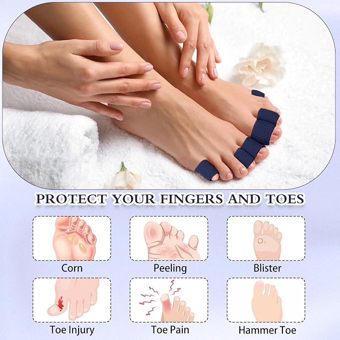 Blulu 24 Pieces Toe Tubes 0.98 Inches Cushion Tube Corn Pads - Image 4