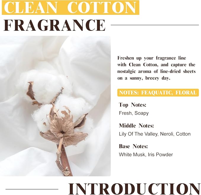 EUQEE Clean Cotton Fragrance Oil, 2.02 Fl oz/ 60ml Fragrance Oils - Image 3