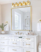 5-Light Bathroom Light Fixtures, 30 Inch Brushed Gold Vanity Lights - Image 4