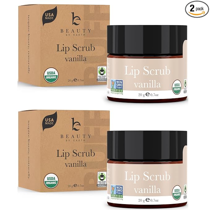 USDA Organic Lip Scrub Vanilla by BeautybyEarth