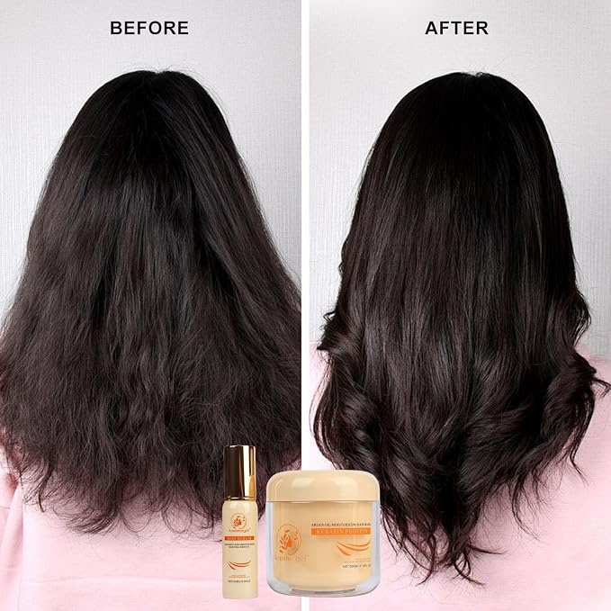Hair Mask Argan Oil Set Deep Repair Conditioning Collagen Hair Treatment - Image 6