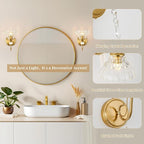1 Piece Vintage Wall Sconce, 1-Light Brushed Gold Finish Wall Sconce - Image 4
