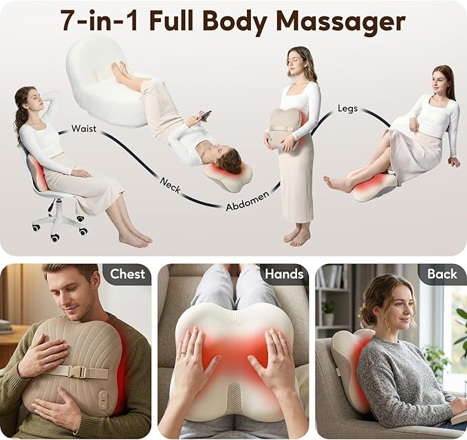 arboleaf Back Massager for Pain Relief, Cordless Shiatsu Neck Back Massage - Image 2