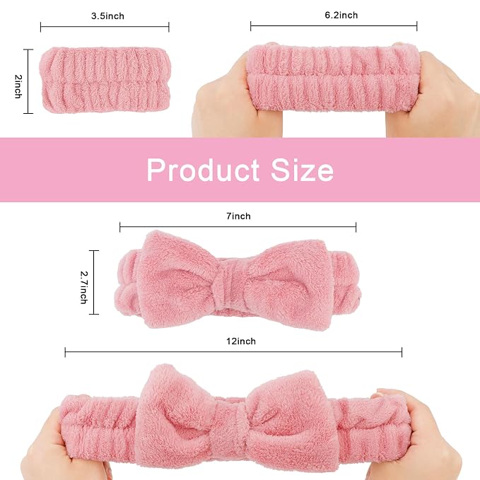 CIEHER 12 PCS Makeup Headband for Women Wrist Washband Scrunchies Cuffs for - Image 4