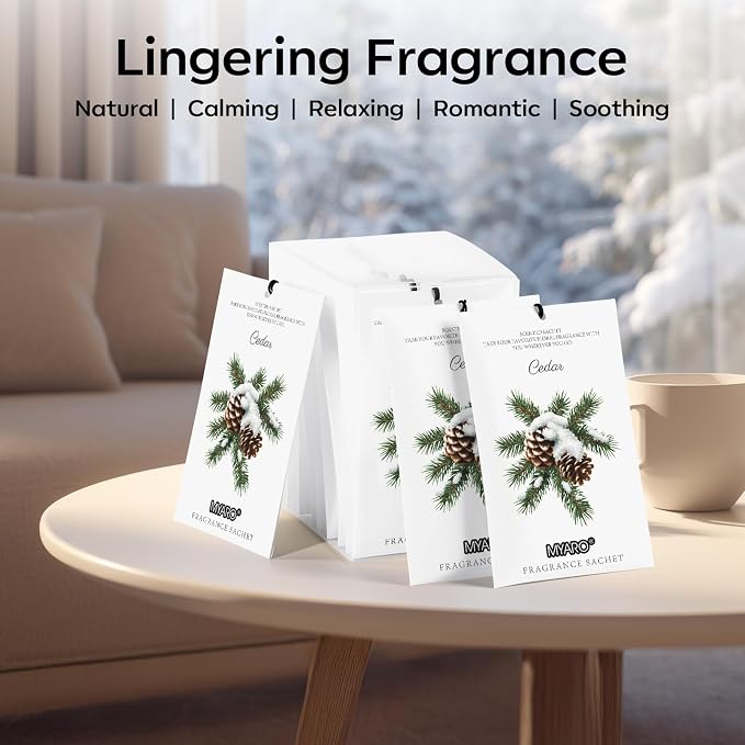 MYARO 12 Pack Cedarwood Scented Sachets - Image 7