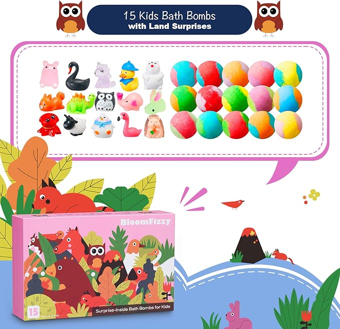 Jungle Adventure Bath Bombs for Kids – 15 Scented Fizzy Bath Bombs - Image 3