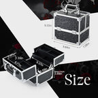 FRENESSA Makeup Train Case Cosmetic Box Portable Makeup Case Organizer 4 Trays - Image 5