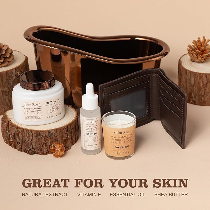 Fathers Day Gifts for Men Dad Birthday Gifts Spa Kit Cedar & Bergamot Scents - Image 3