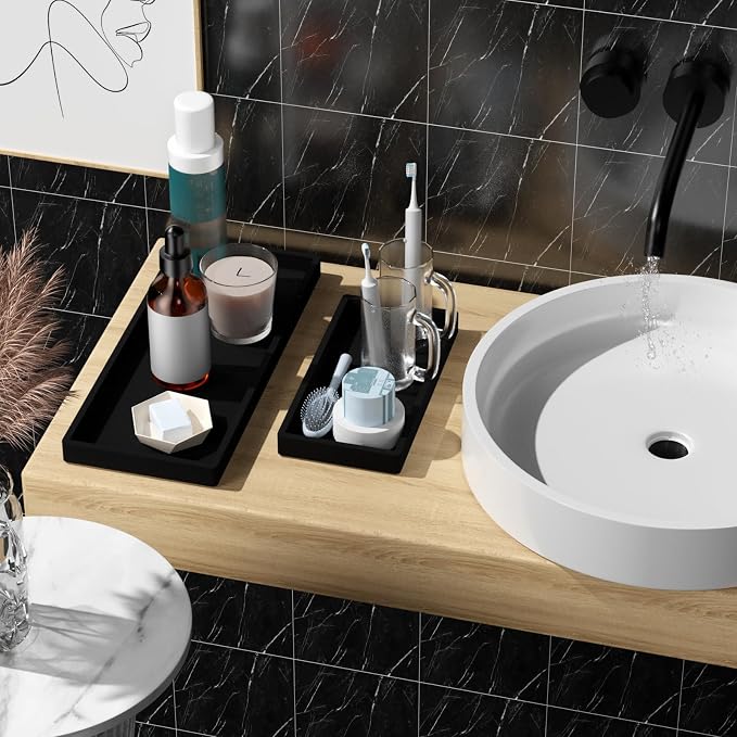 BBK Bathroom Vanity Tray- 2 Pack Silicone Bathroom Tray - Image 7