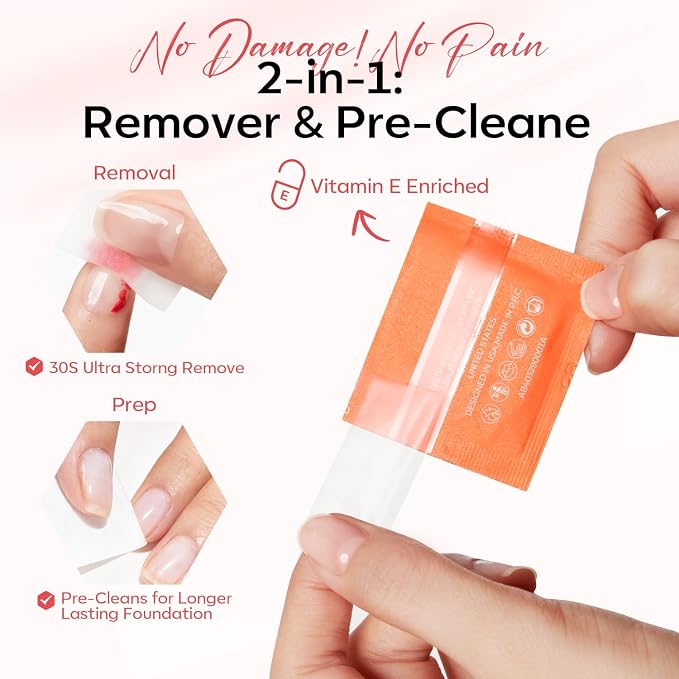 Modelones Nail Strengthener Kits Grey Pink Nail Polish Remover Pads Cuticle Oil - Image 3