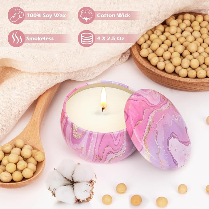 Candles Gift Set for Women, Aromatherapy Candles for Home Scented 4 Pack - Image 3