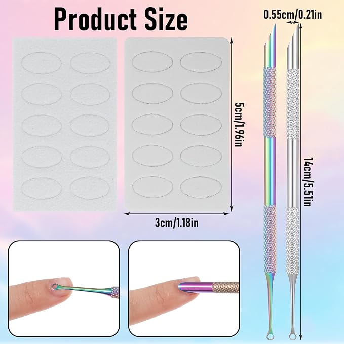 2 Pcs Cuticle Trimmer, Cuticle Remover Pusher Double head Nail Tool - Image 7