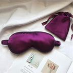 Silk Satin Sleeping Eye Mask, Dark Purple Sleep Eye Mask Night Blindfold - Image 2
