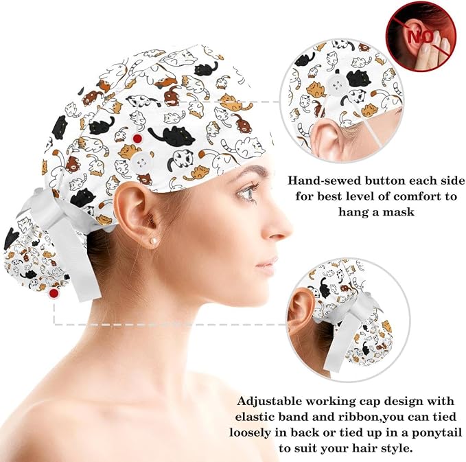 Ethnic Aztec Pattern Adjustable Scrub Cap Hat - Image 3