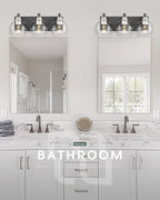 Bathroom Light Fixtures, 3-Light Black and Brushed Nickel Bathroom Vanity Light - Image 5