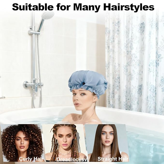 ELEBOX Extra Large Shower Cap for Braids/Curly Hair/Dreadlock | Reusable - Image 7