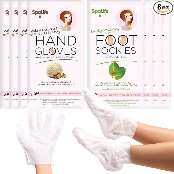 SpaLife Moisturizing Hand Gloves & Foot Mask Socks | Korean Skincare Set by SpaLife
