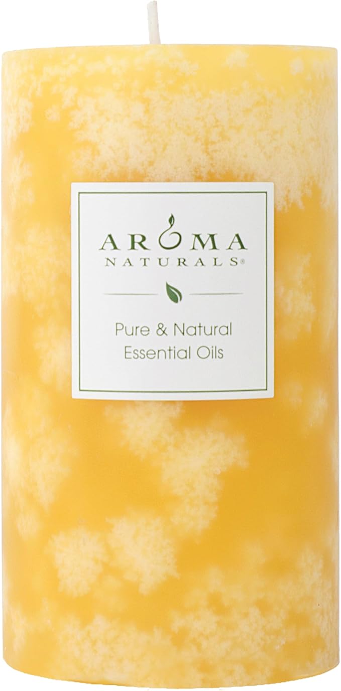 Aroma Naturals Orange and Lemongrass Essential Oil Scented Pillar Candle by Aroma+Naturals