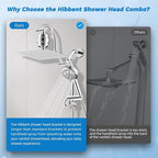 Hibbent Dual Filter All Metal 10"Rainfall Showerhead Combo, High Pressure - Image 7