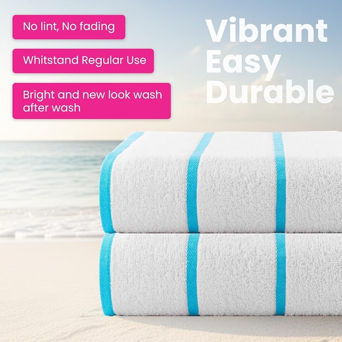 CASA COPENHAGEN Cabana Pool 2Pcs 100% Egyptian Cotton XL Designer Bathsheet - Image 2