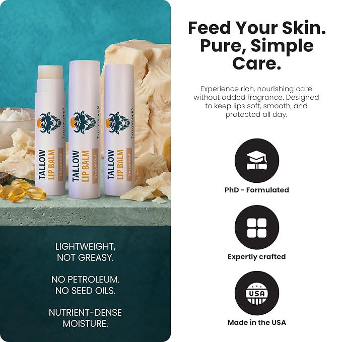 Moisturizing Tallow Lip Balm – Grass-Fed Beef Tallow - Image 2