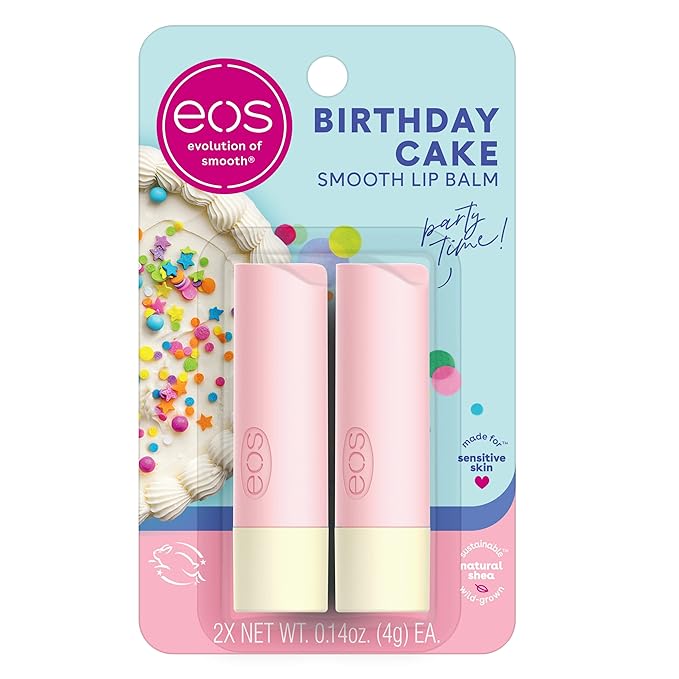 eos Natural Shea Lip Balm- Birthday Cake, eos lip balm, All-Day Moisture by eosproducts