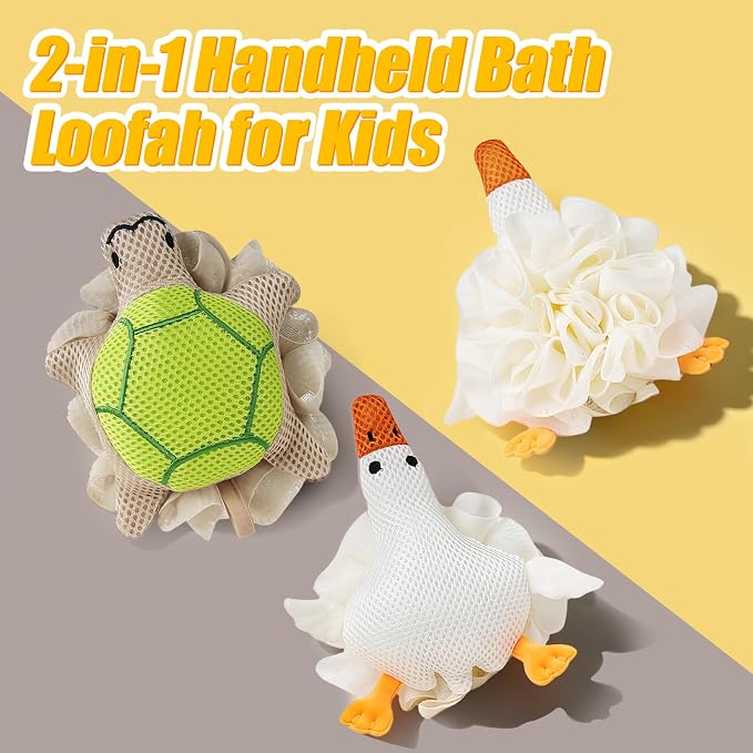 Kids Loofah, Cute Cartoon Animal Kids Bath Sponge - Image 6