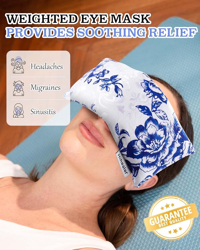 Lavender Eye Pillow for Relaxation, Sleep – Weighted Eye Mask for Headache - Image 3