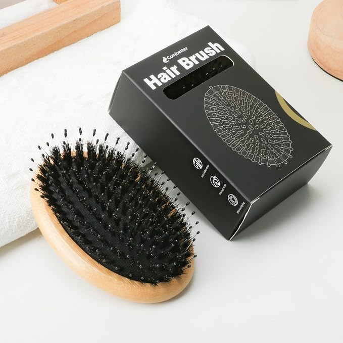 Bamboo Boar Bristle Hair Brush for Women, Men & Kids – Detangling Brush for All - Image 8