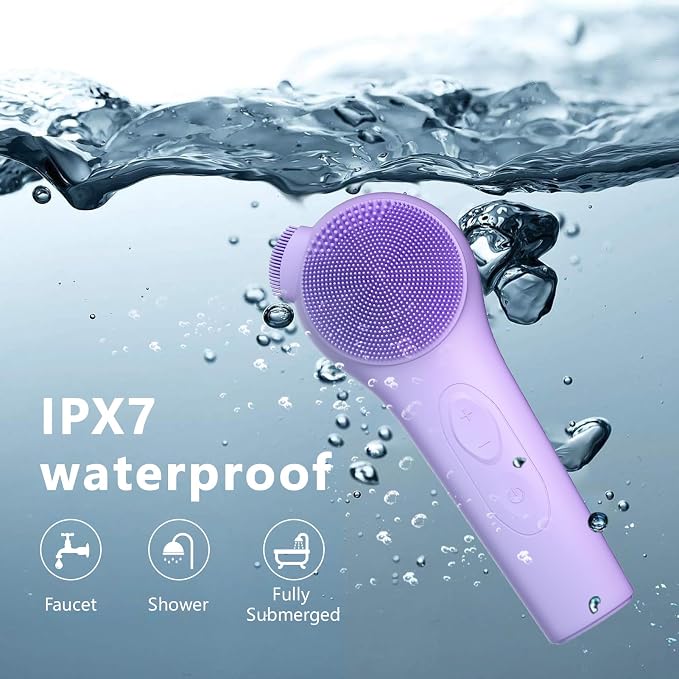 Silicone Face Scrubber, Waterproof Rechargeable Facial Cleansing Brush - Image 5
