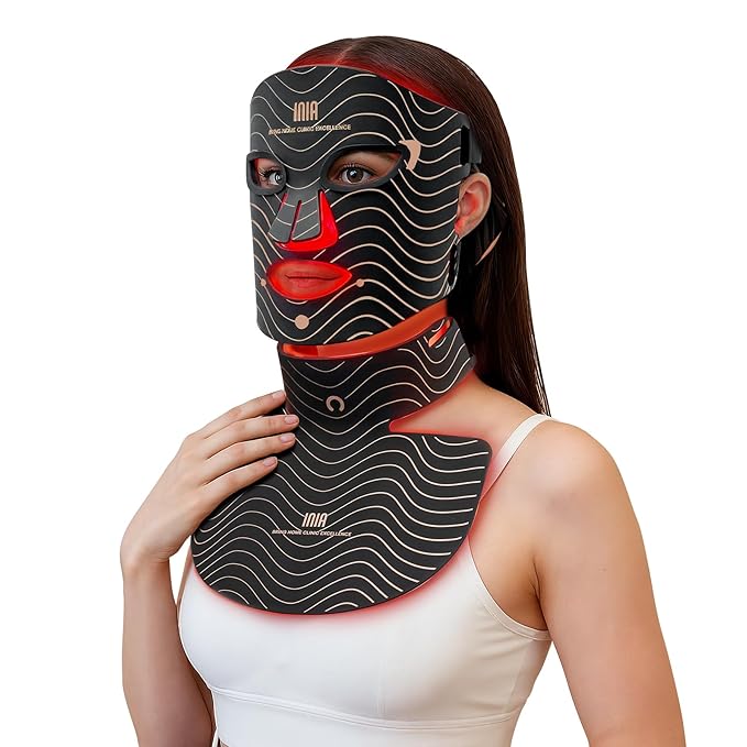 Red Light Therapy Mask for Face & Neck – 4 Light Modes by INIA