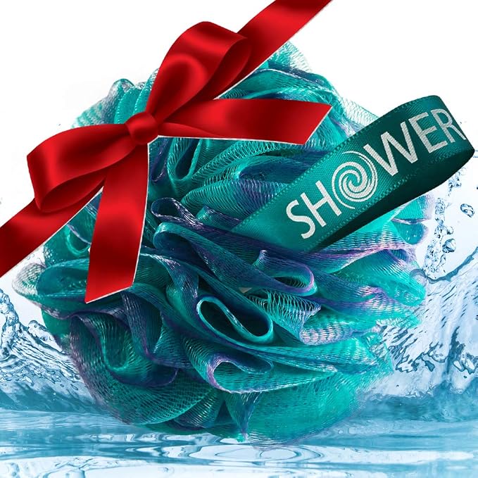 SHOWER BOUQUET 2-Sided-Loofah-Back-Scrubber & Bath-Sponge Set // - Image 7
