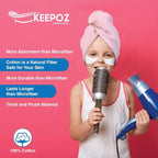 KEEPOZ Hair Towel Wrap Quick Dry 100% Cotton Super Absorbent Turban Head Wrap - Image 7