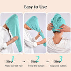YFONG 2 Pack Microfiber Hair Towel Wrap - Image 6