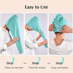 YFONG 2 Pack Microfiber Hair Towel Wrap - Image 6