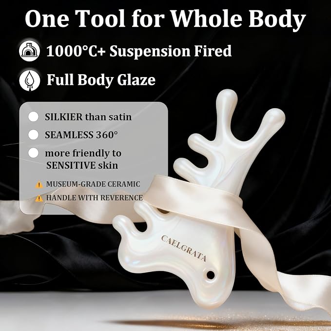 6-in-1 Ceramic Gua Sha Tool for Body & Face, Lymphatic Drainage, Trigger Point - Image 2